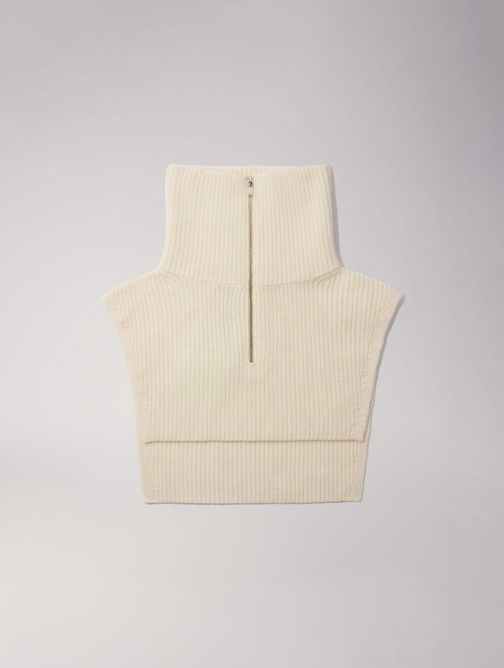 Collo con zip in lana e cashmere