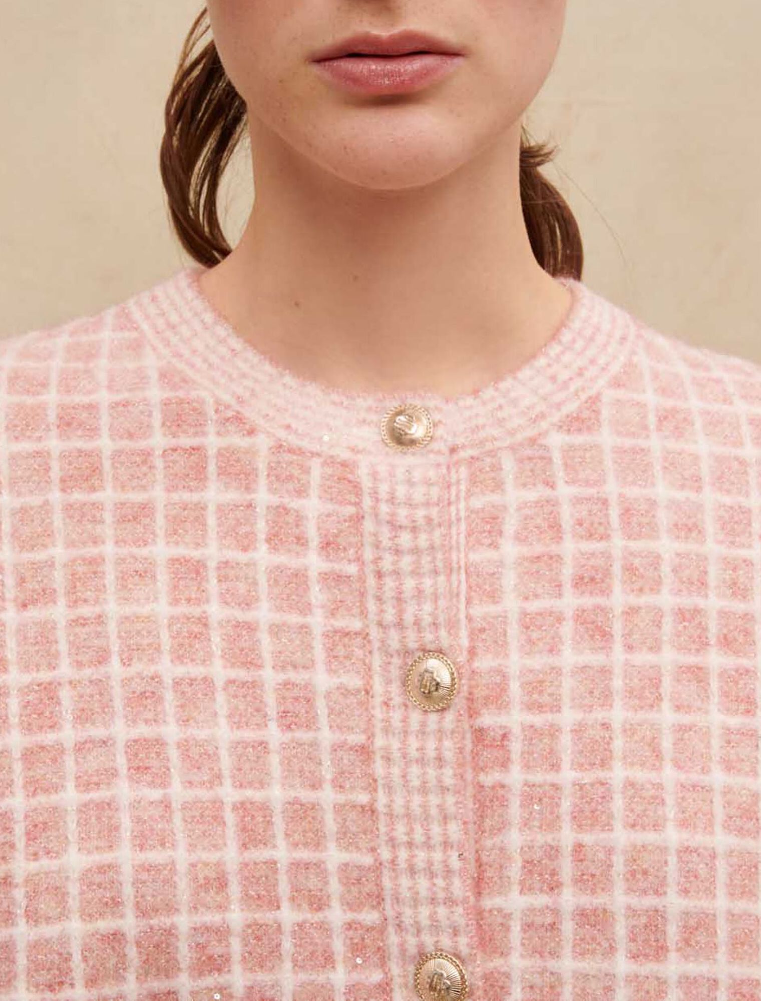 Cardigan in maglia stile tweed
