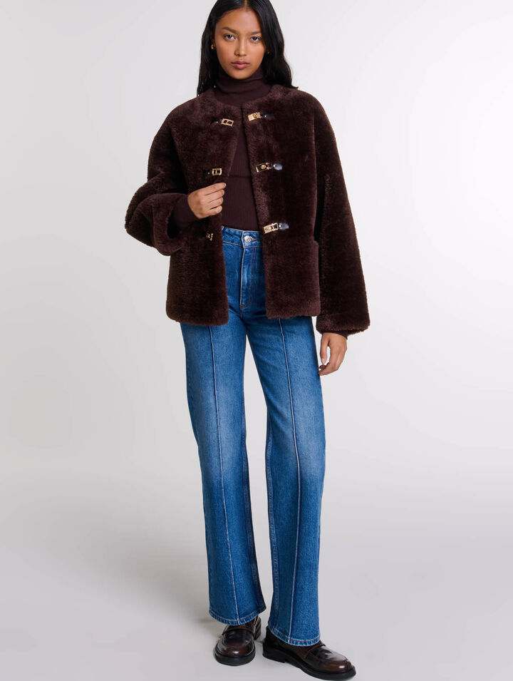 Cappotto corto in ecopelliccia