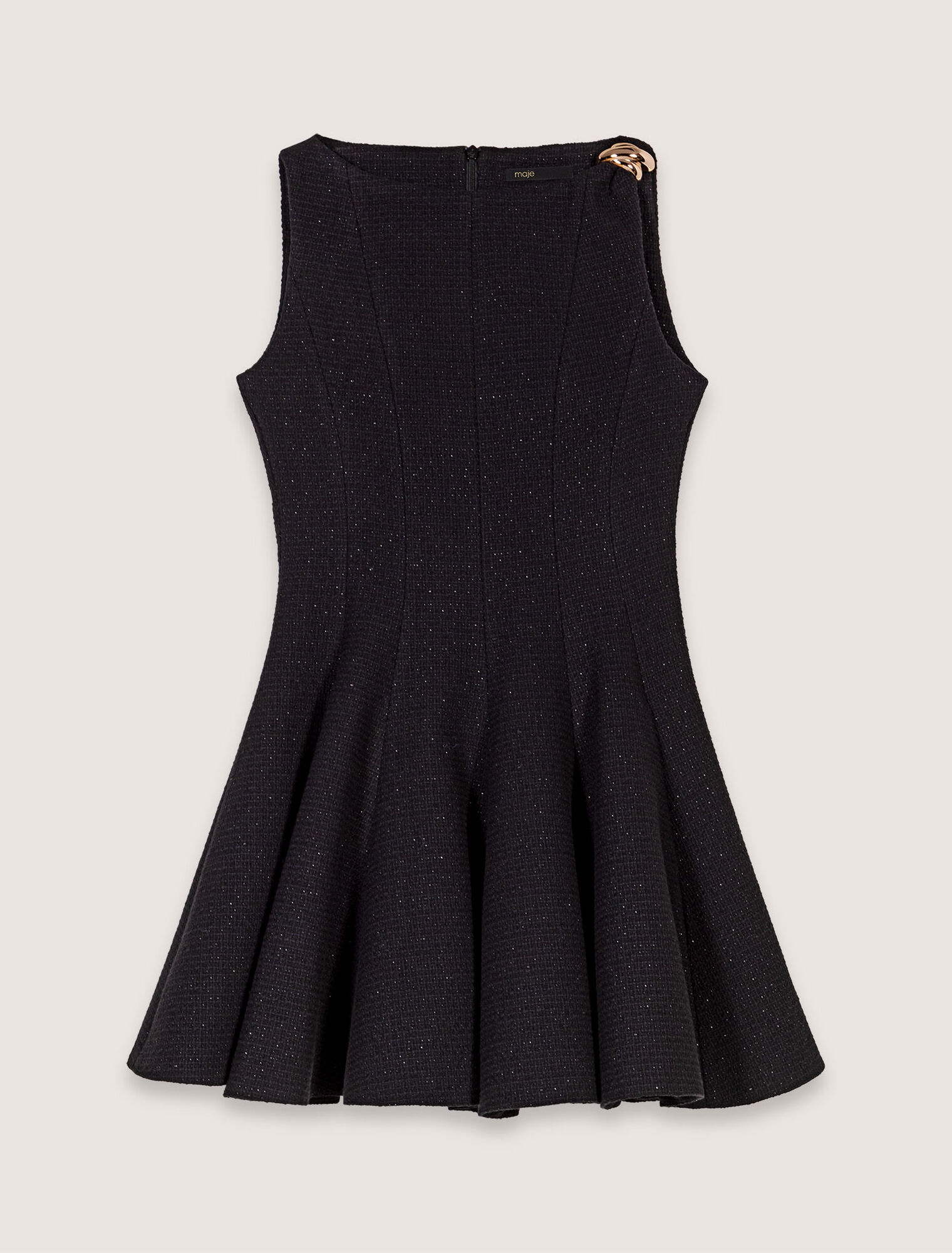 Abito corto svasato in tweed