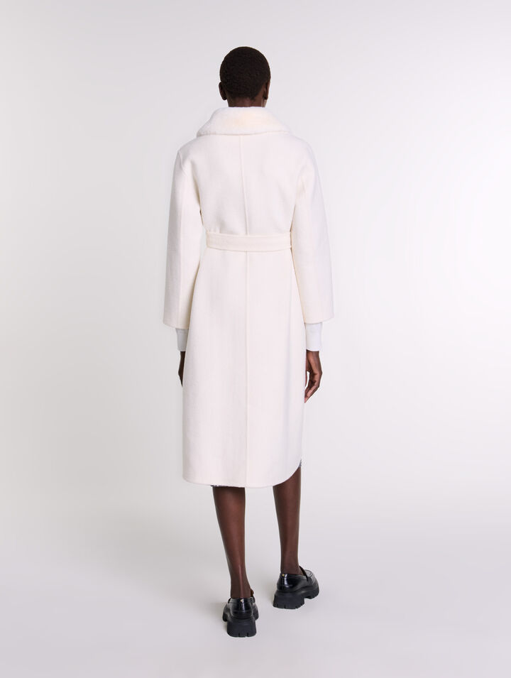 Cappotto in lana collo rimovibile