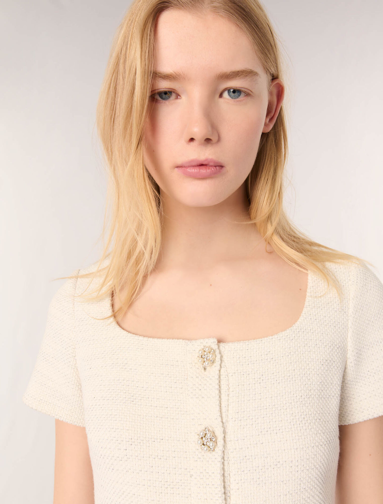 Top peplo in tweed e lurex