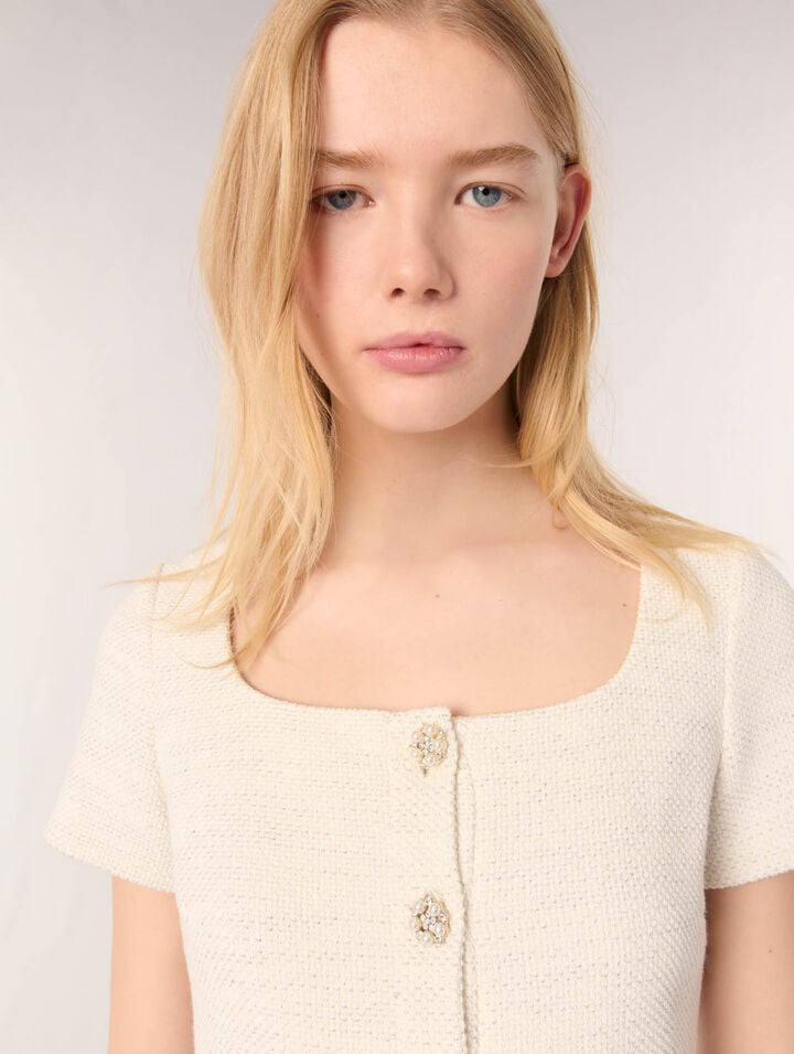 Top peplo in tweed e lurex
