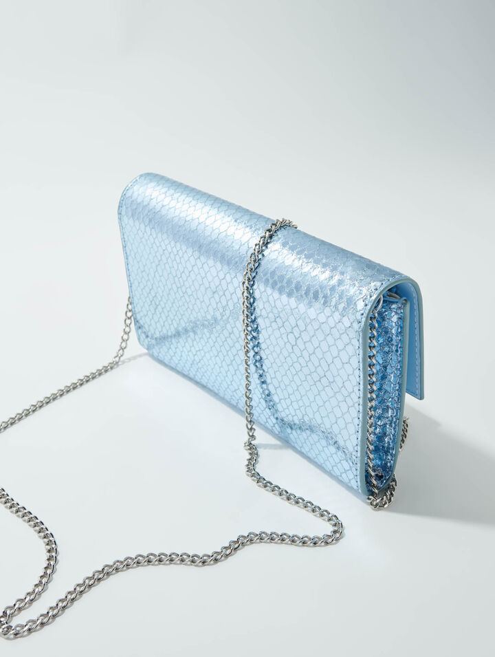 Pochette pelle pitonata in rilievo