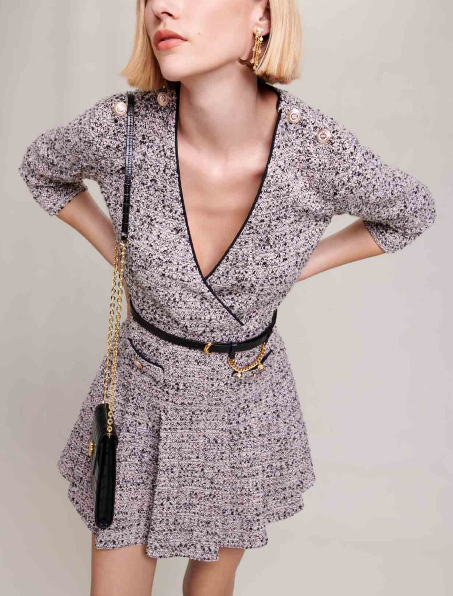 Abito corto in tweed