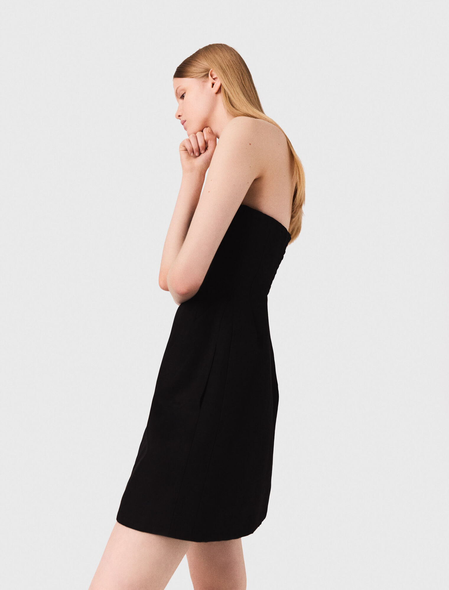 Abito bustier corto in lino