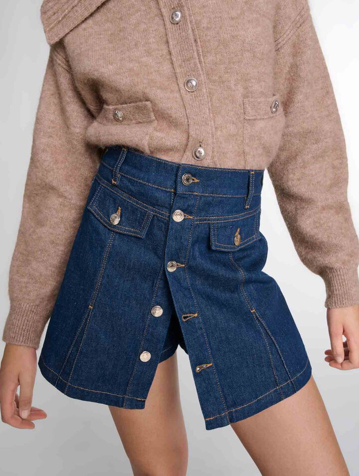 Pantaloncini trompe l'oeil in denim