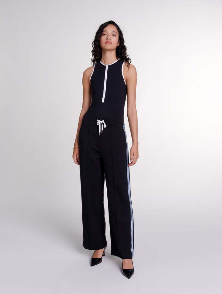 Pantaloni jogging larghi con bande