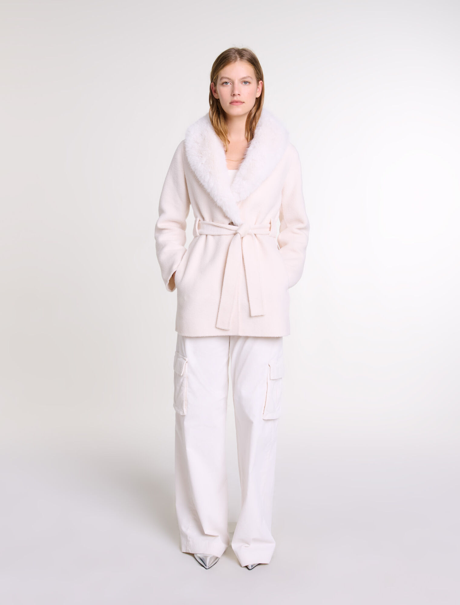 Cappotto lungo in ecopelliccia