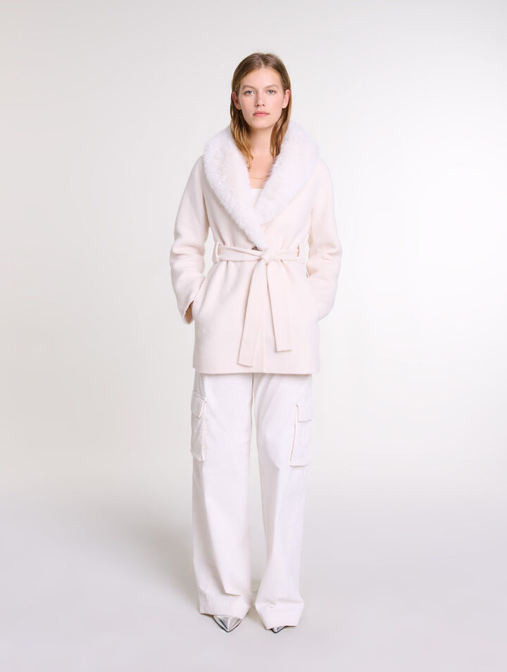Cappotto lungo in ecopelliccia