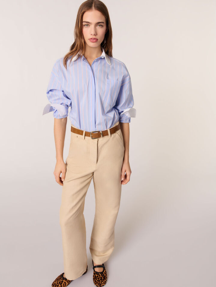 Pantaloni da tailleur lino e cotone