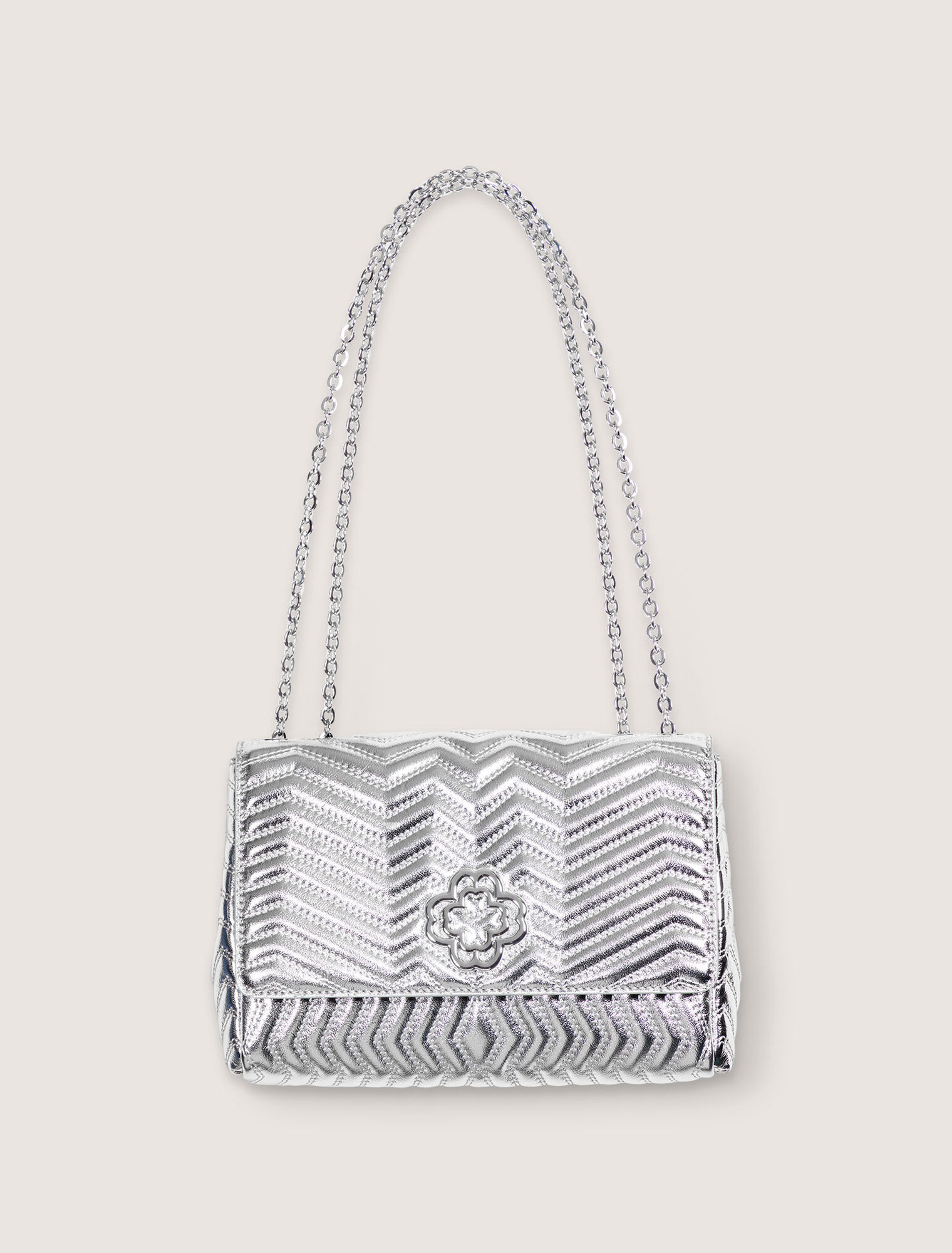 Borsa in pelle metallizzata