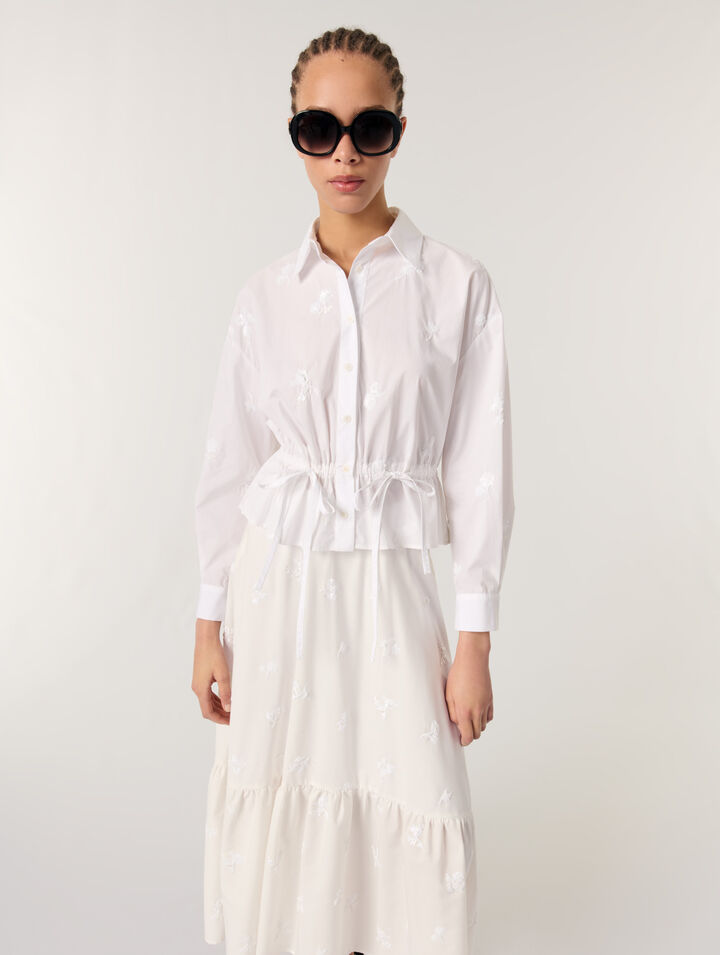 Camicia corta ricamata