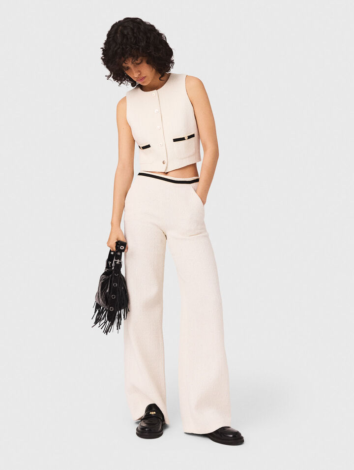 Pantaloni larghi effetto tweed