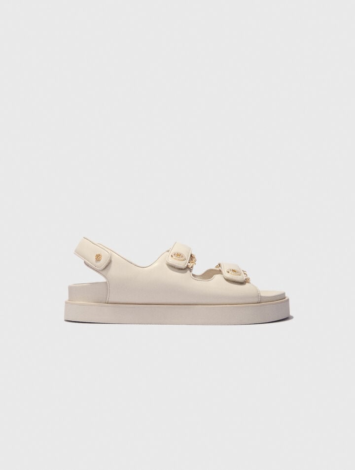 Sandali in pelle con suola piatta