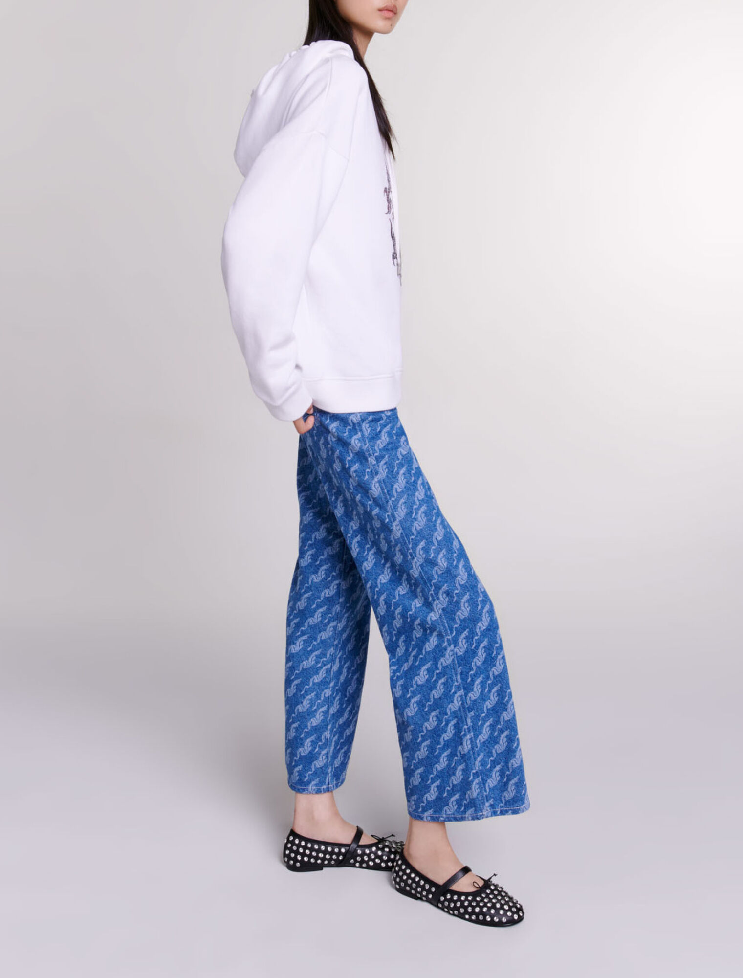 Felpa oversize con strass