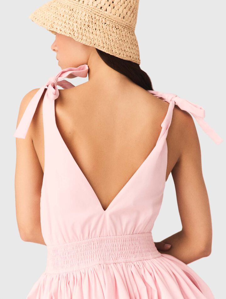 Abito corto svasato in cotone