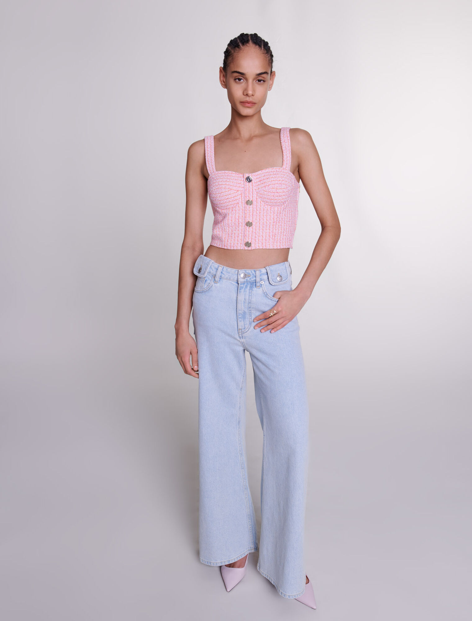 Crop top in tweed