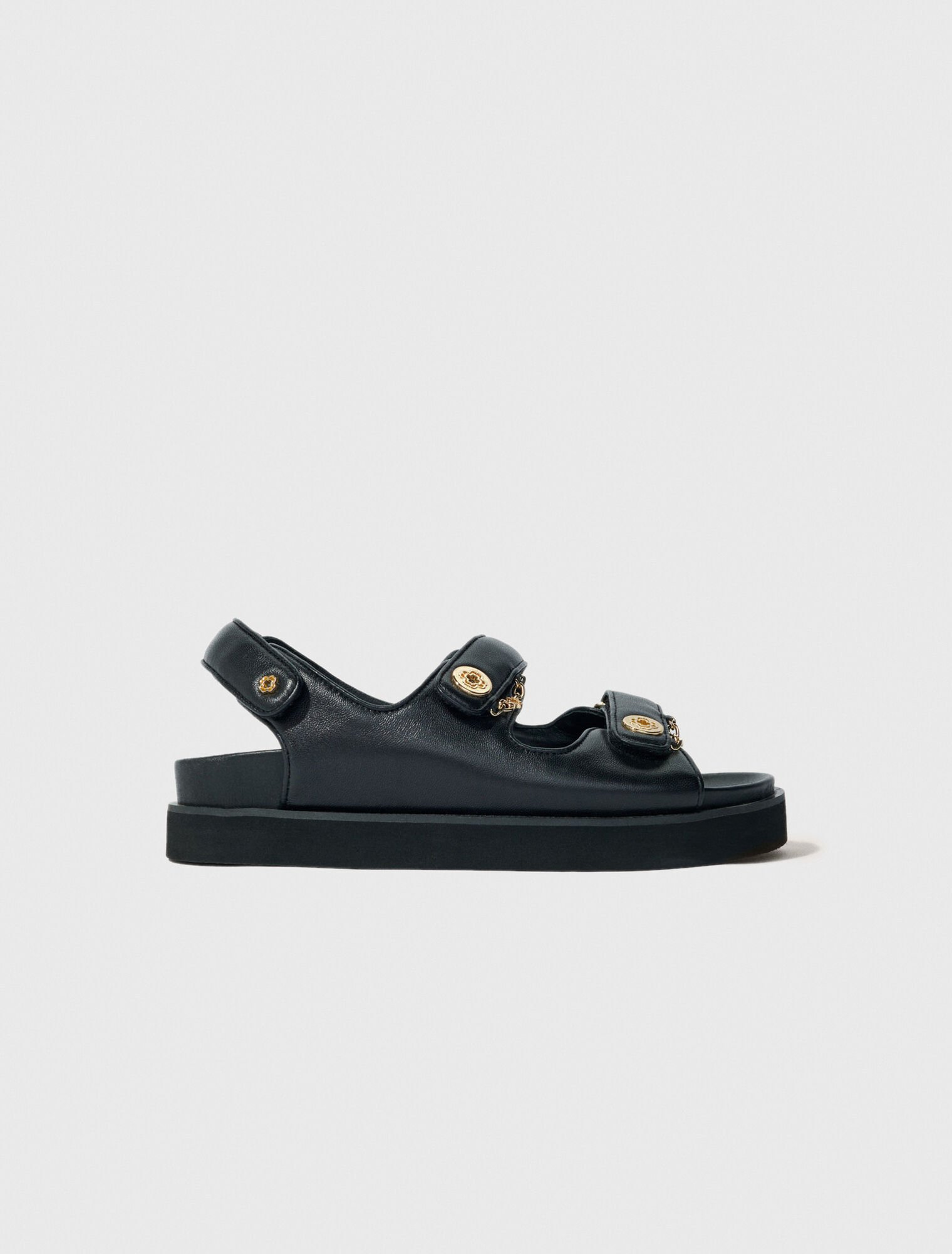 Sandali in pelle con suola piatta