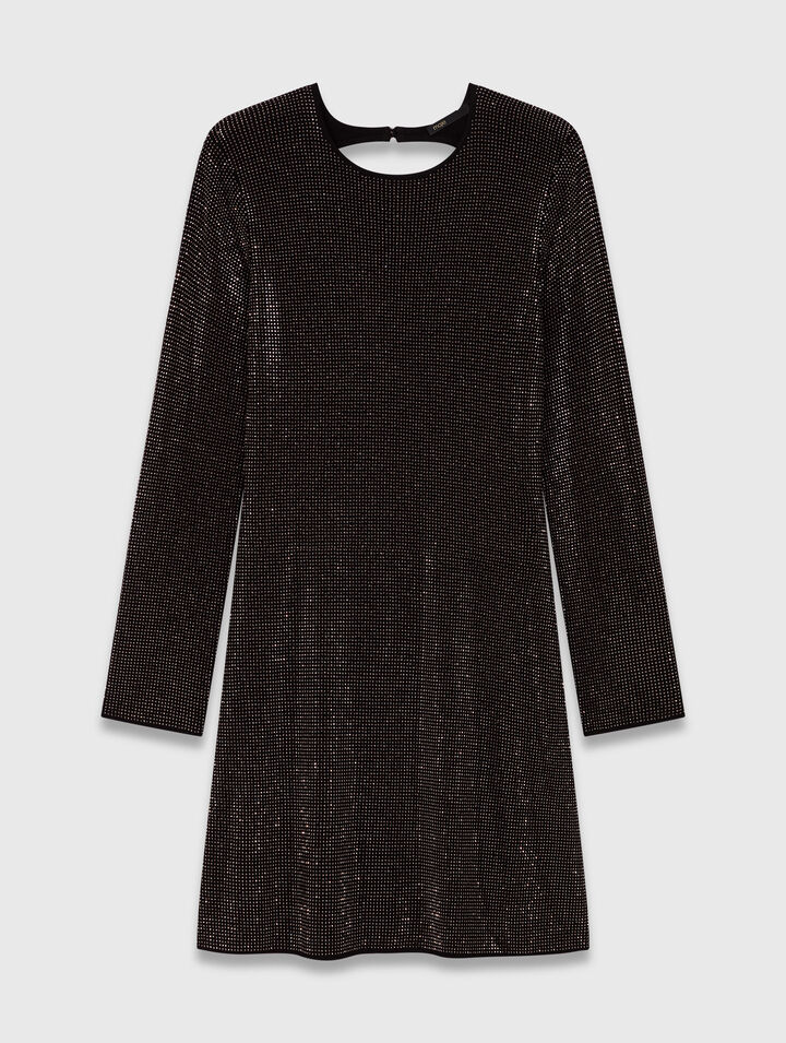 Abito corto in maglia glitterata
