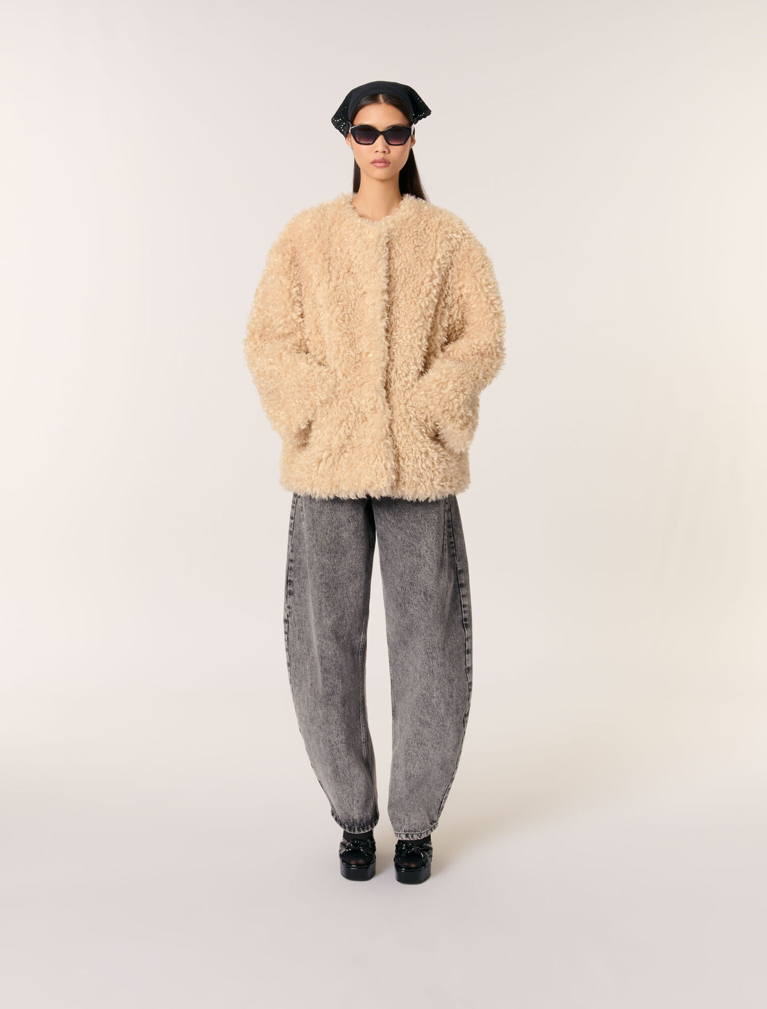 Cappotto corto in ecopelliccia