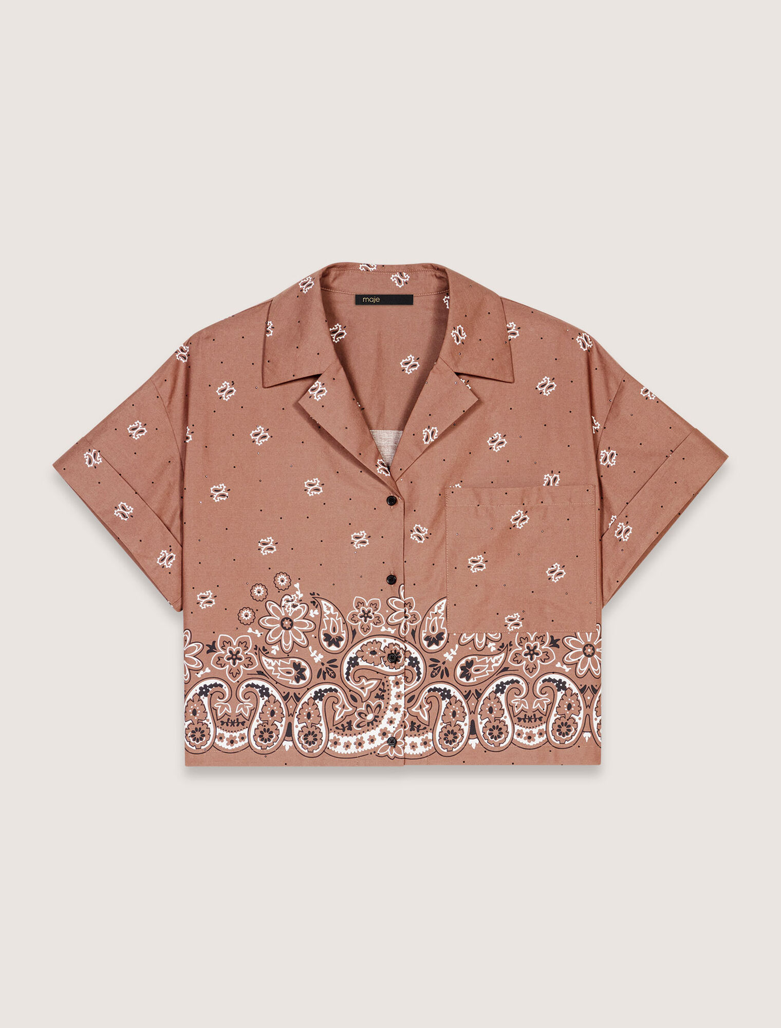 Camicia corta con stampa glitterata
