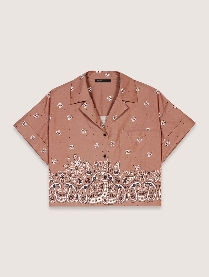 Camicia corta con stampa glitterata