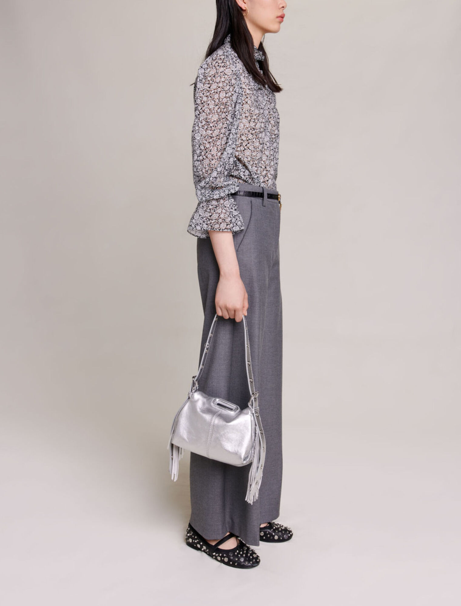 Blusa con stampa a fiori