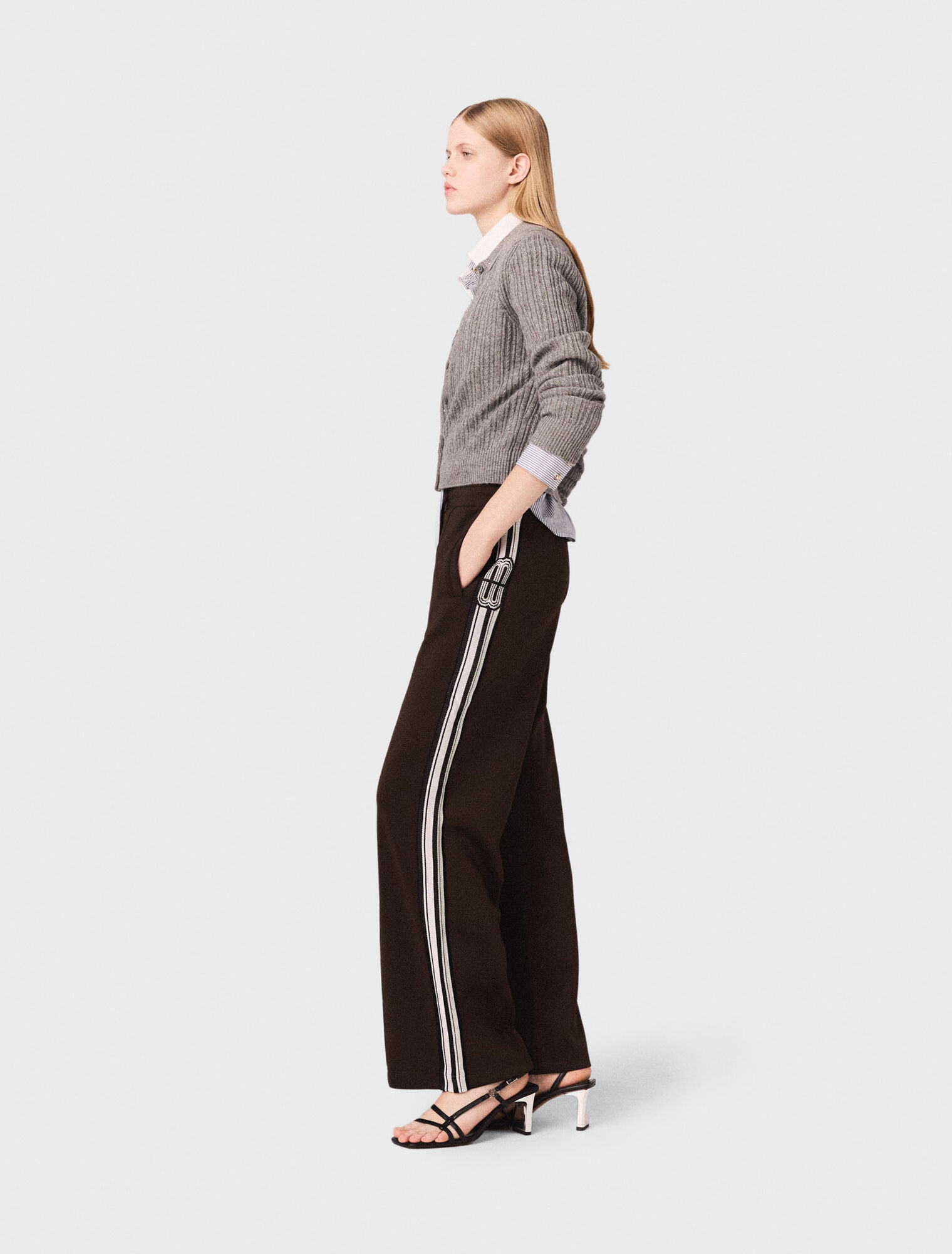Pantaloni con bande dritte