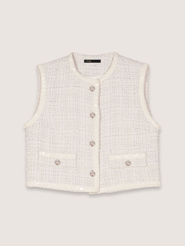 Giacca in tweed con lustrini