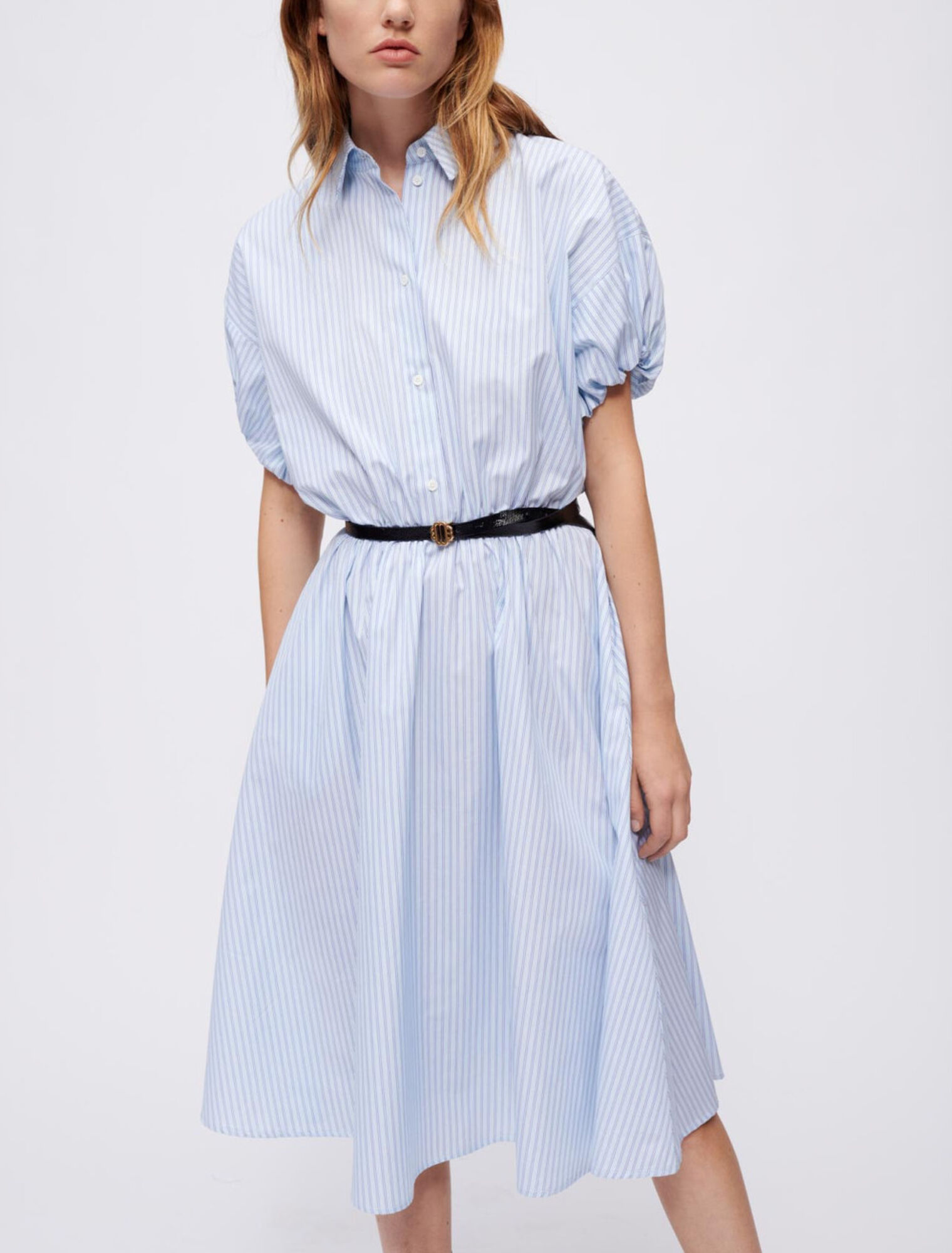 Abito-camicia a righe
