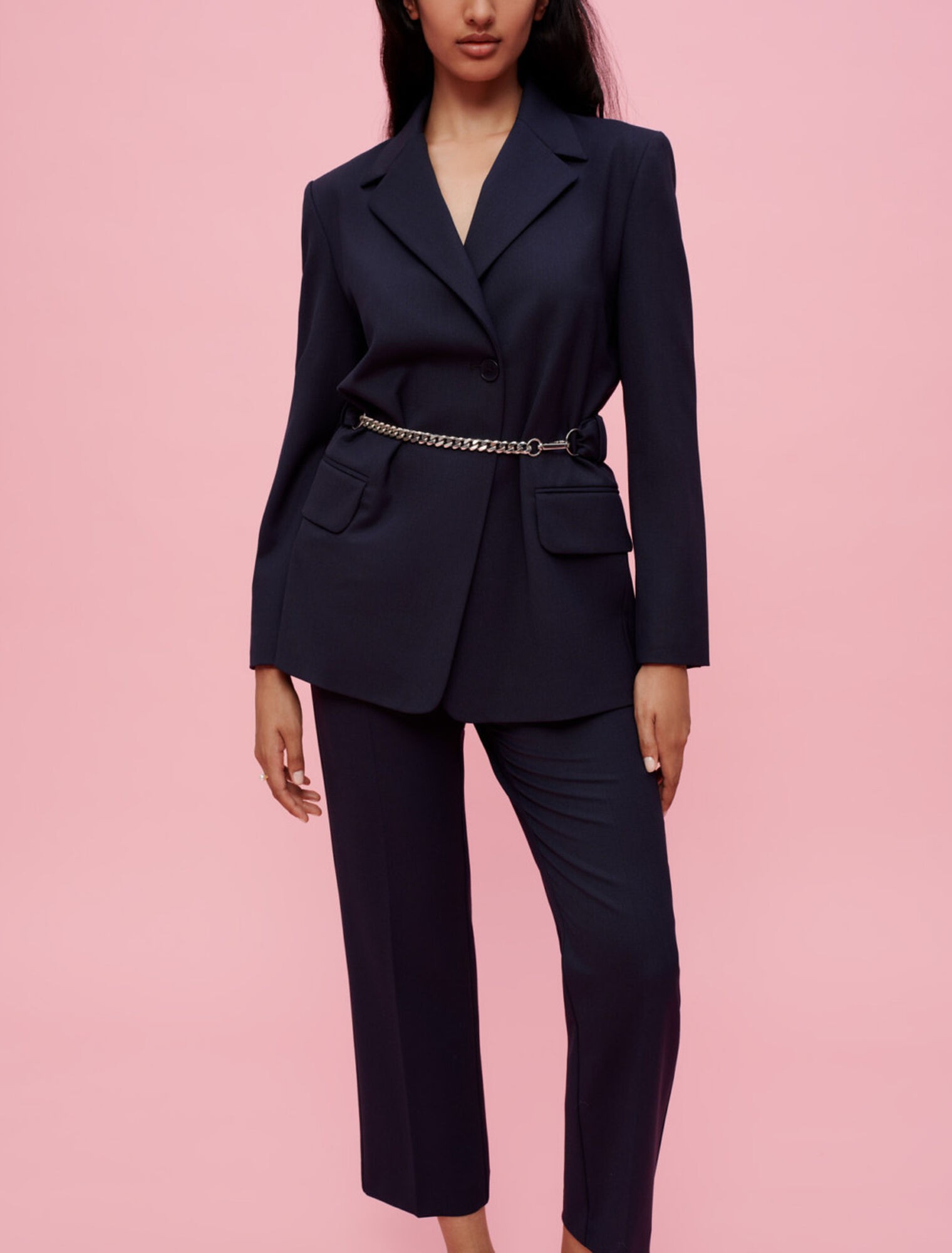 Giacca da tailleur con cintura a catena