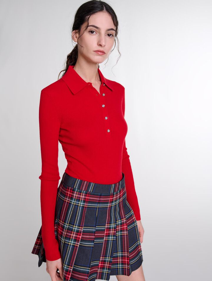 Gonna corta con stampa tartan
