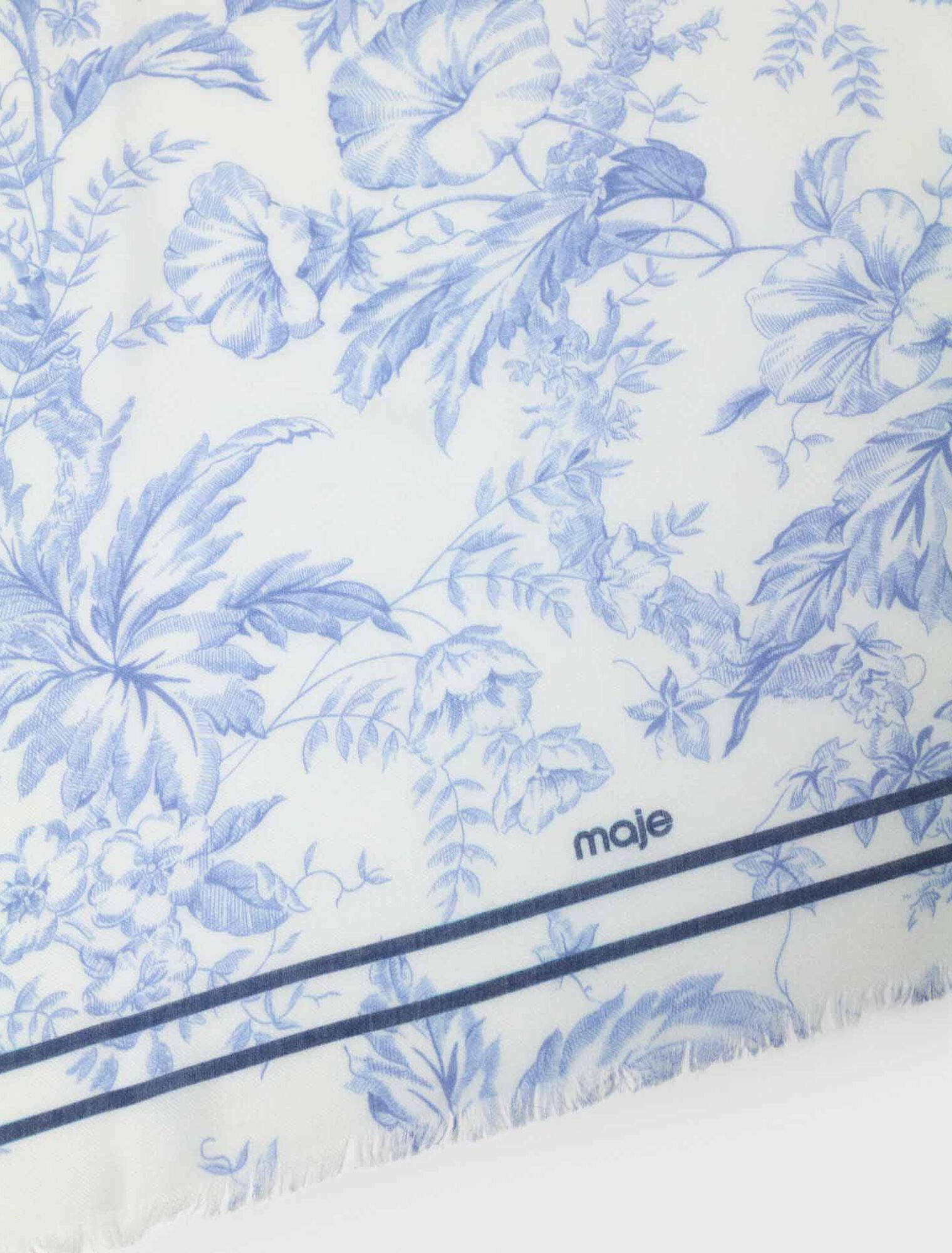 Scialle in misto lana stampa fiori