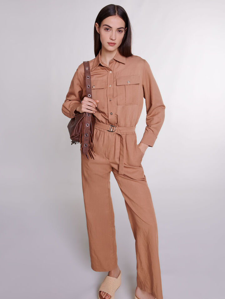 Tuta jumpsuit in misto lino