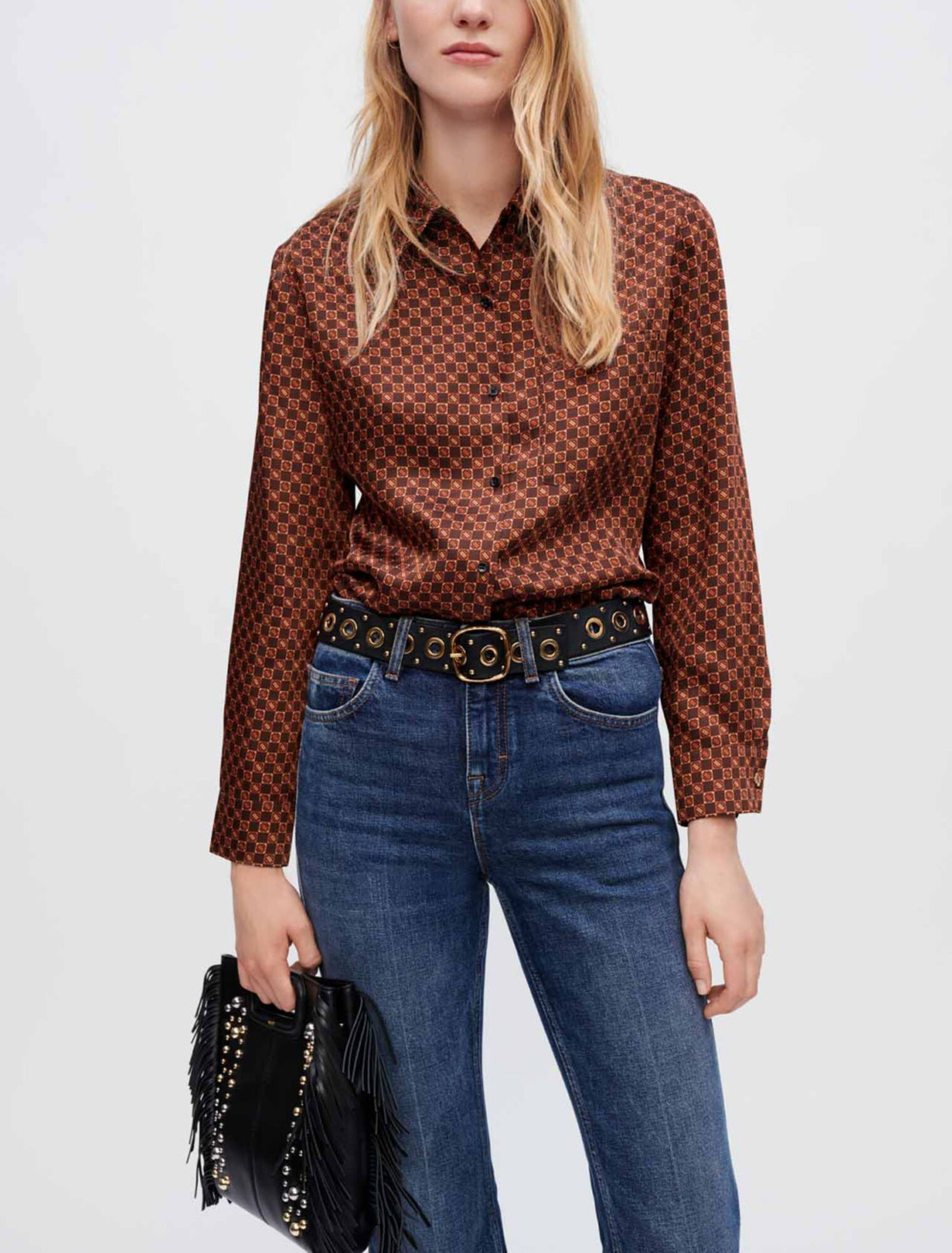 Camicia in raso stampato Mini Clover