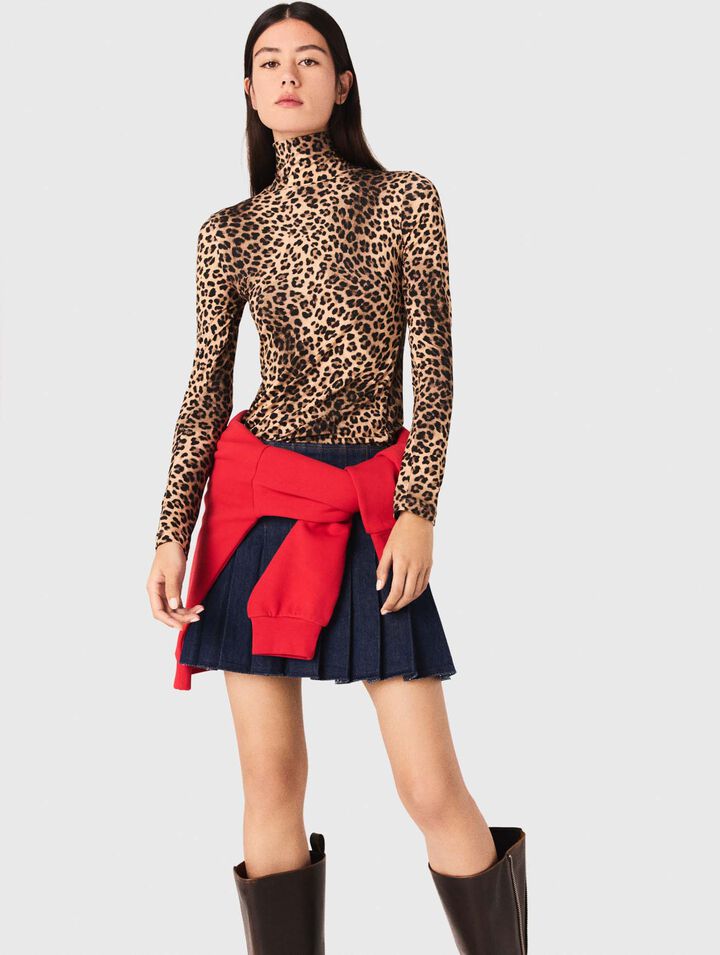 T-shirt con stampa leopardata