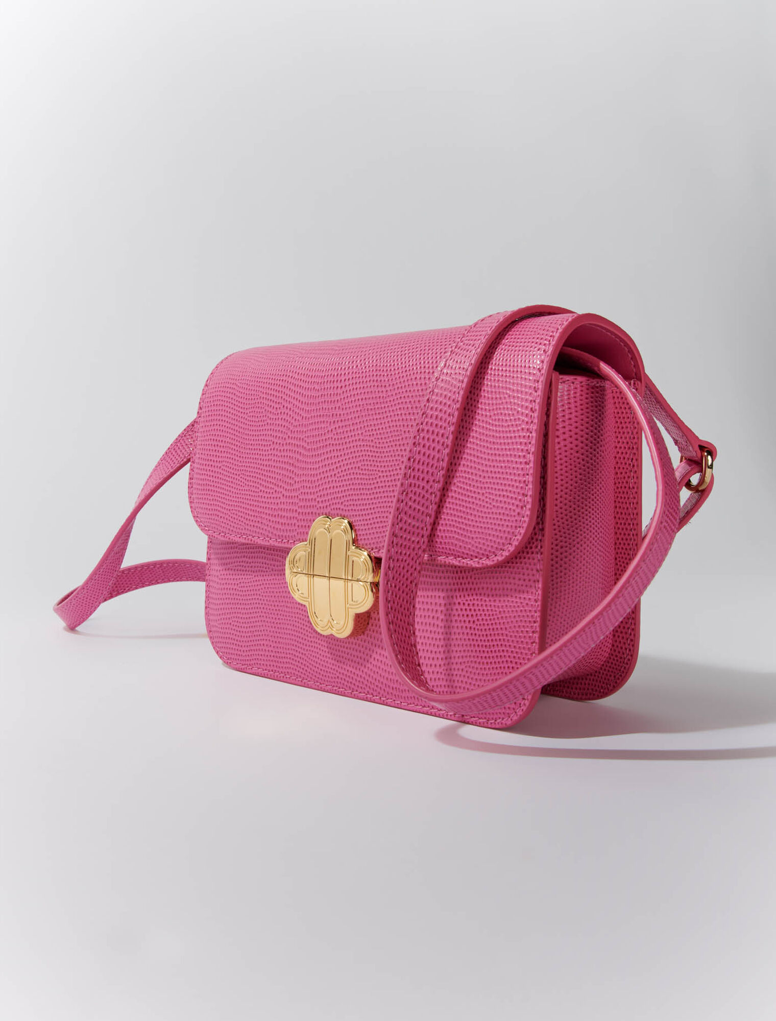 Borsa Clover in pelle effetto lucertola