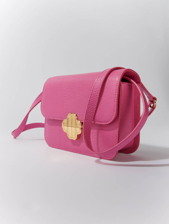 Borsa Clover in pelle effetto lucertola
