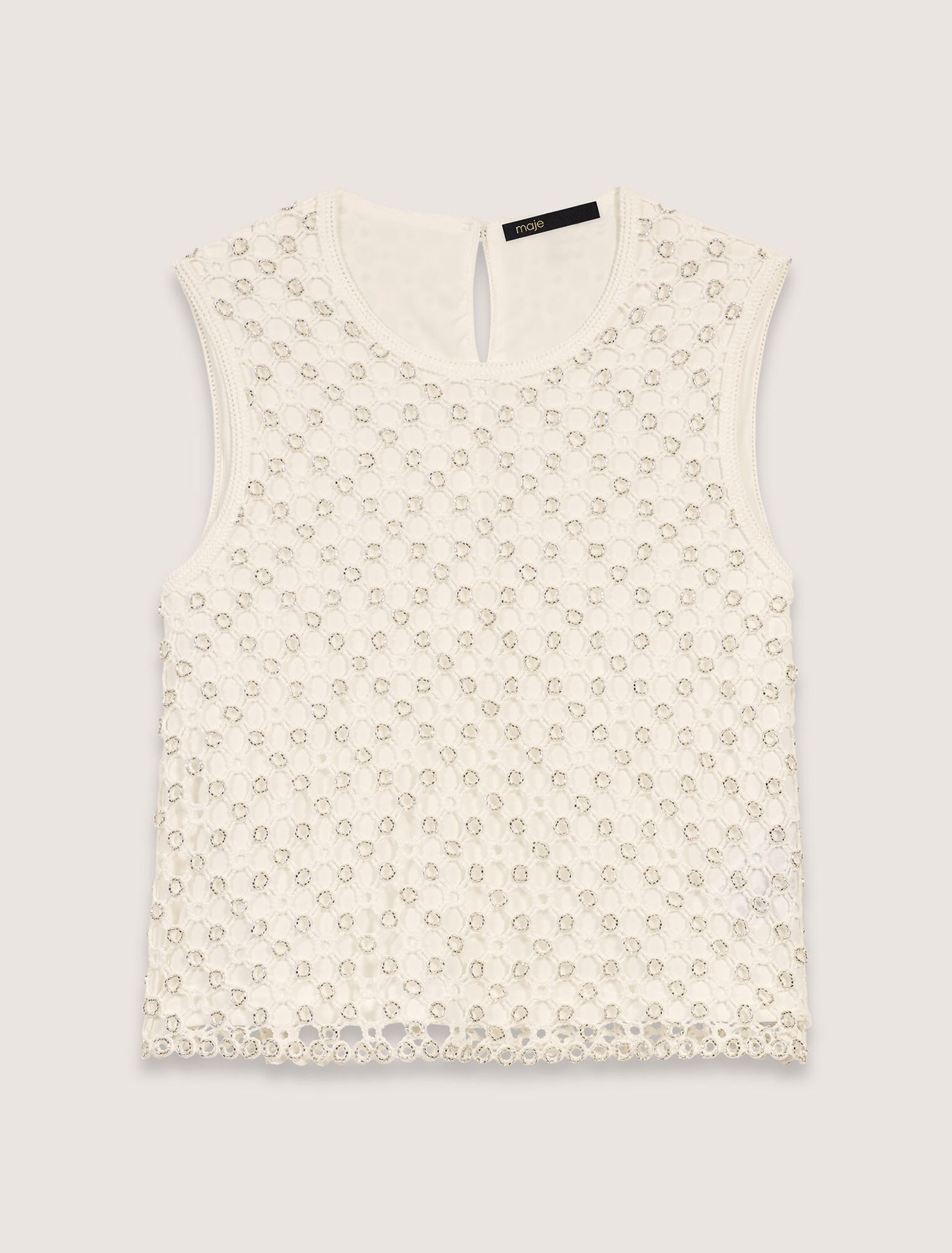 Top in crochet con perline