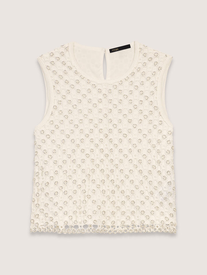 Top in crochet con perline
