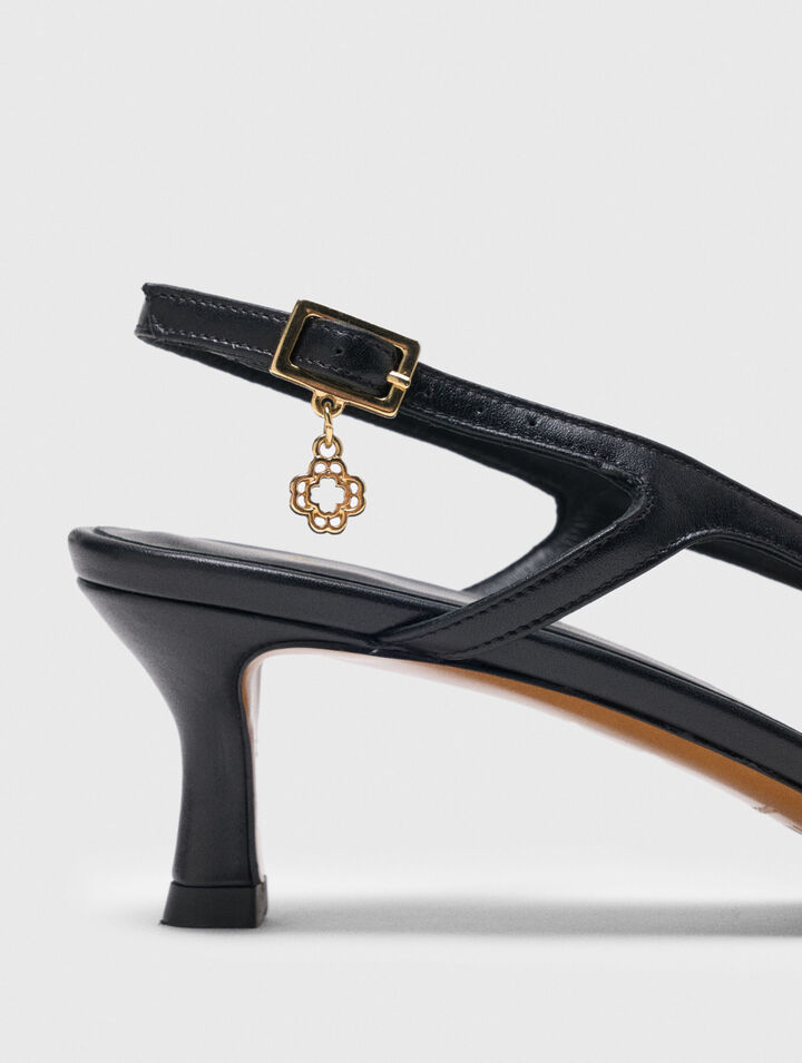 Décolleté slingback in pelle liscia