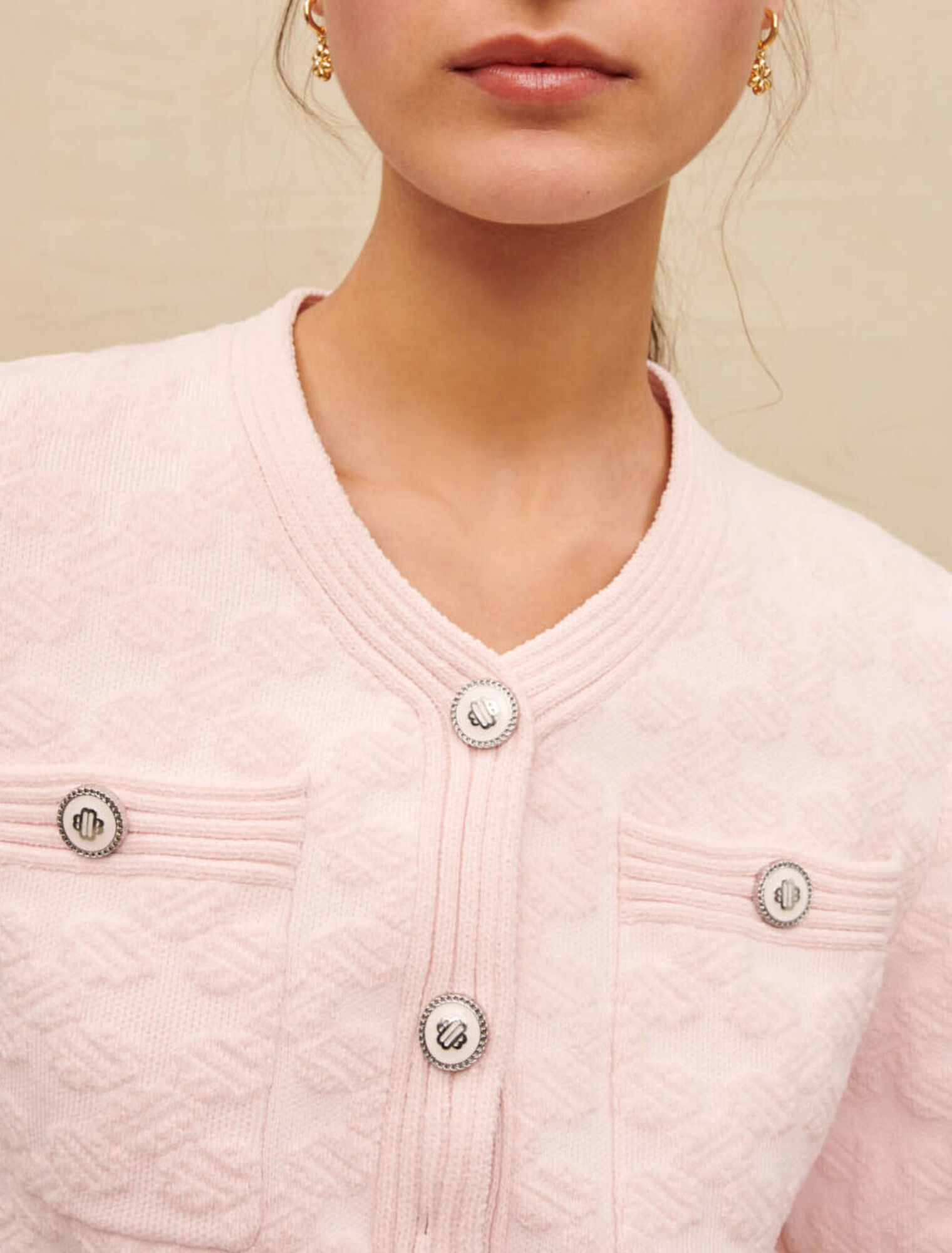 Cardigan in testurizzata rosa
