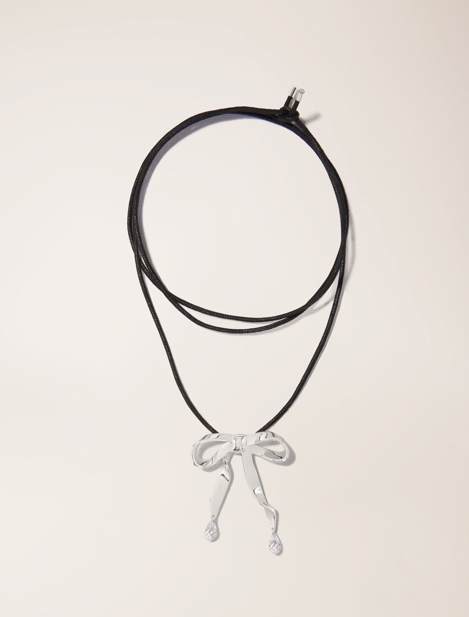 Collana fiocco argentato da legare