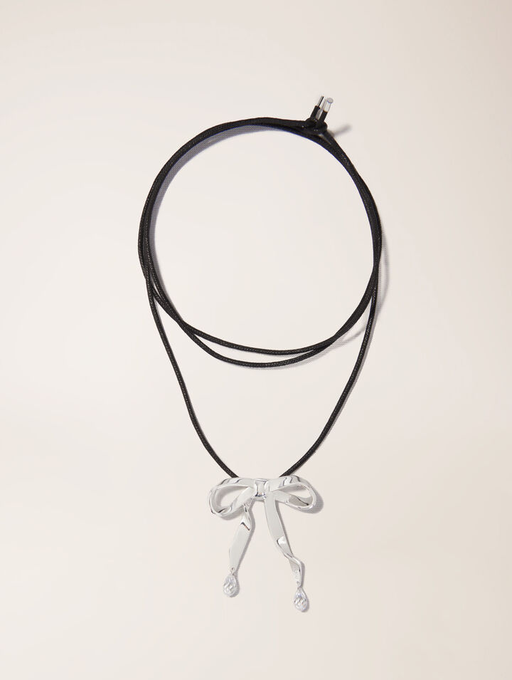 Collana fiocco argentato da legare