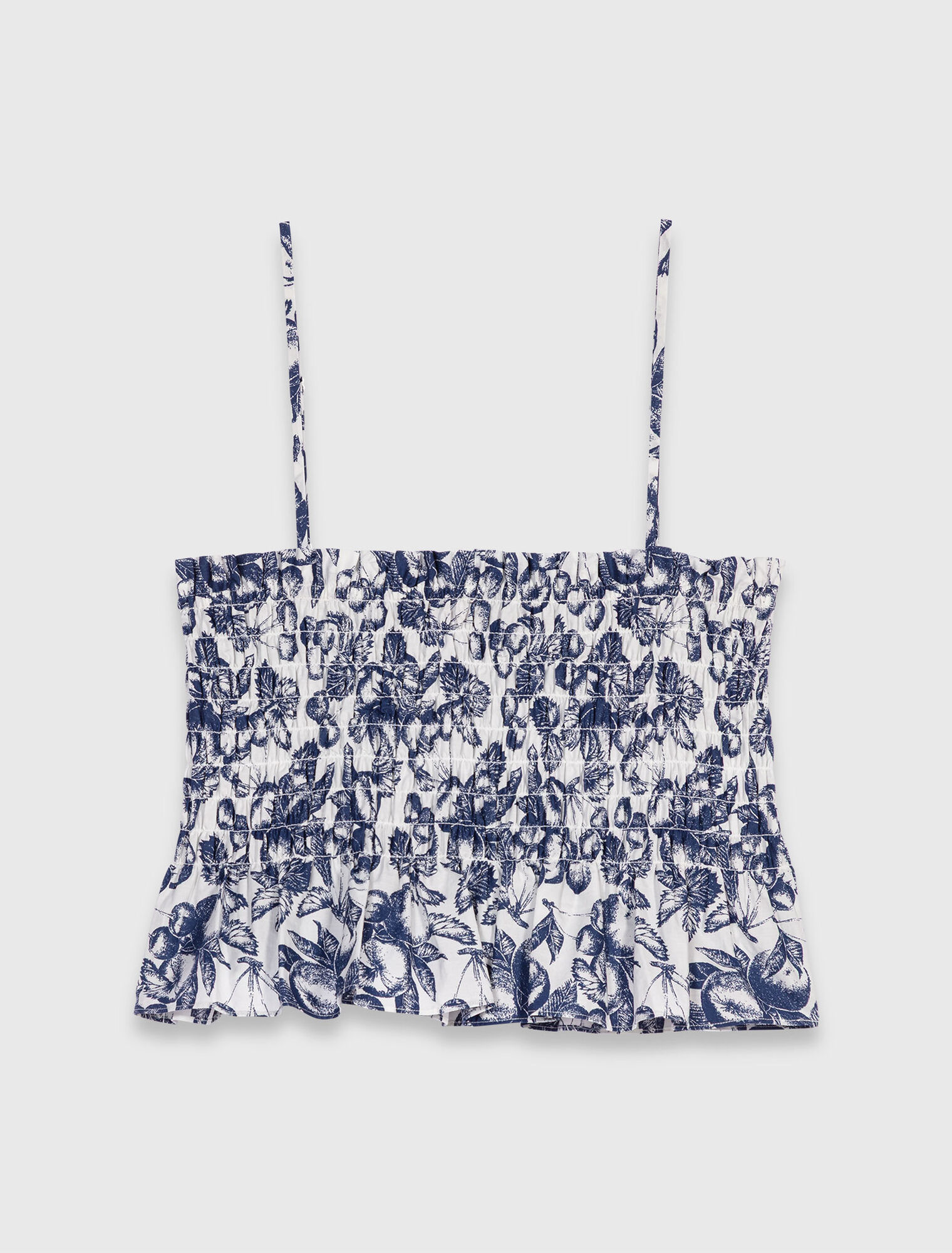 Top a punto smock stampato