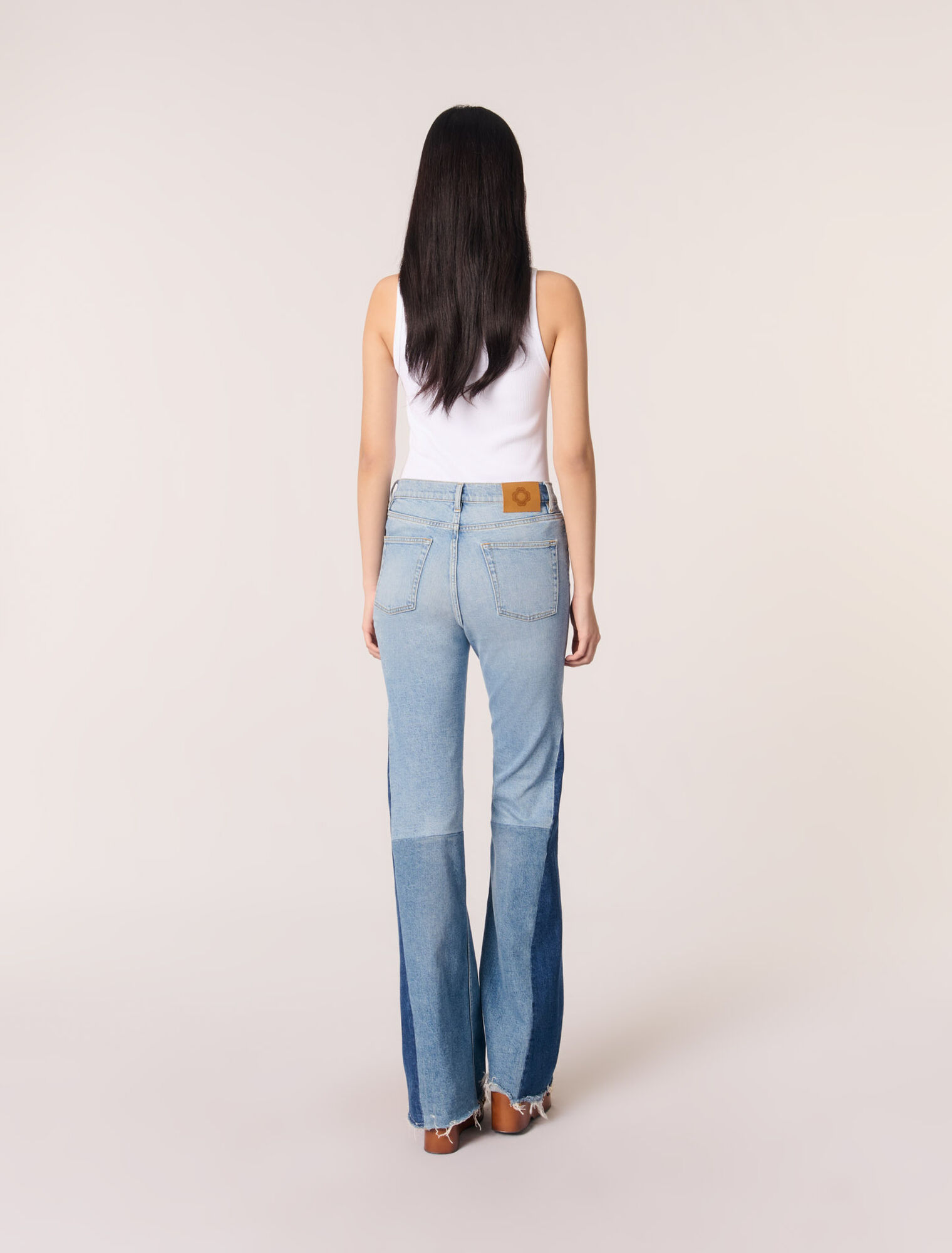 Jeans patchwork tricolore