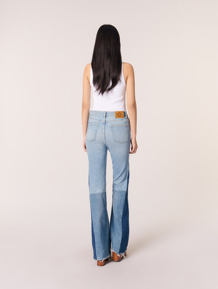 Jeans patchwork tricolore