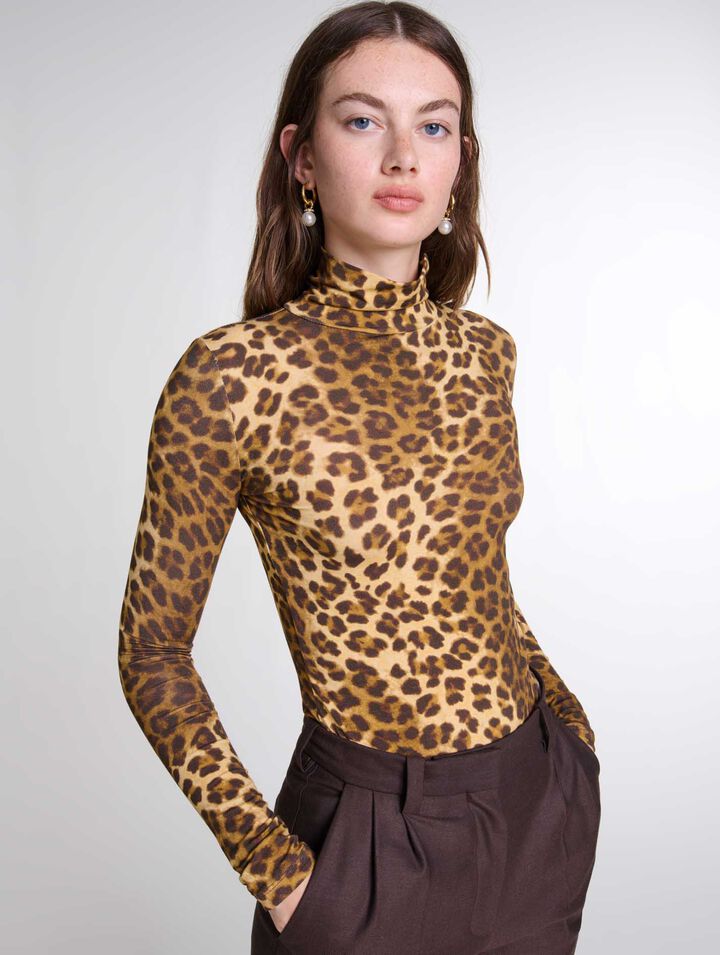 Pullover stampa leopardata