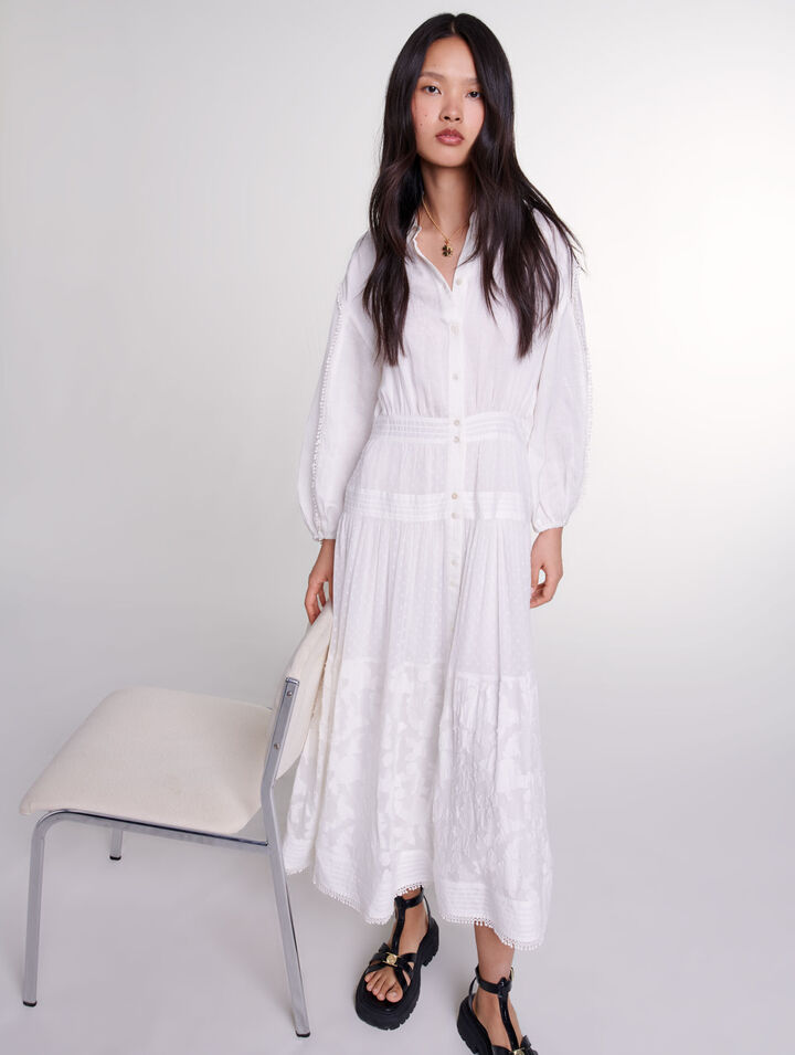 Abito lungo patchwork in cotone